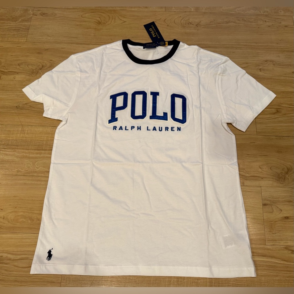 Polo Ralph Lauren Men’s Classic Fit Stitched Letterman Logo T-Shirt White M-XXL